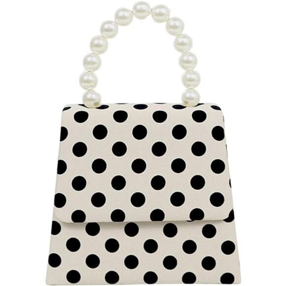 Women Polka Dot Tote Bag Top Handle Bag Shoulder Bag Crossbody Bag - Picture 1 of 7